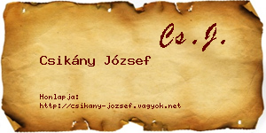 Csikány József névjegykártya